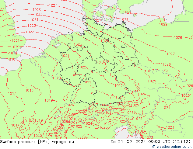 Bodendruck Arpege-eu Sa 21.09.2024 00 UTC