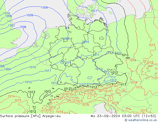 Bodendruck Arpege-eu Mo 23.09.2024 03 UTC