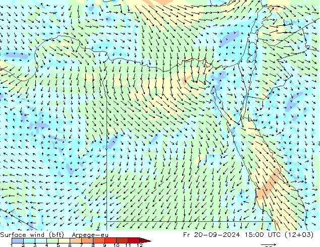  10 m (bft) Arpege-eu  20.09.2024 15 UTC