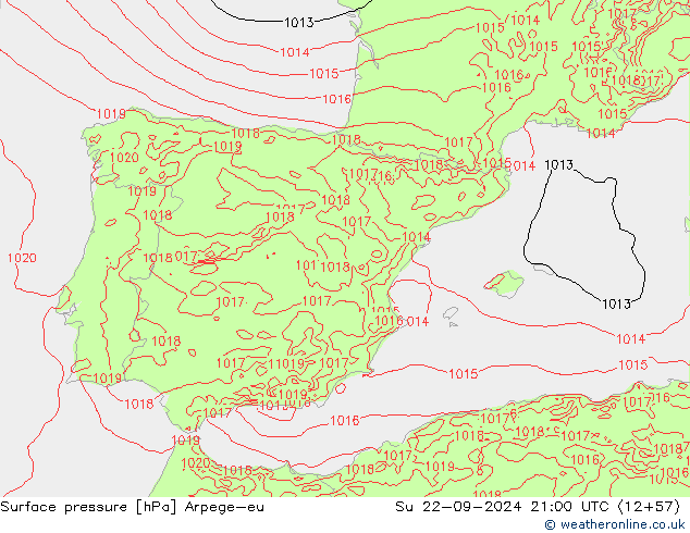 ciśnienie Arpege-eu nie. 22.09.2024 21 UTC