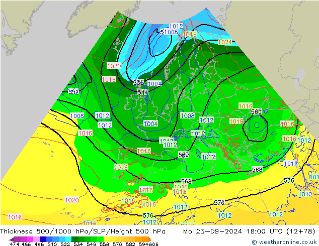 Thck 500-1000hPa Arpege-eu Mo 23.09.2024 18 UTC