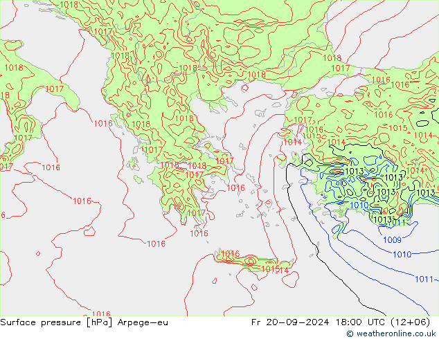 Luchtdruk (Grond) Arpege-eu vr 20.09.2024 18 UTC