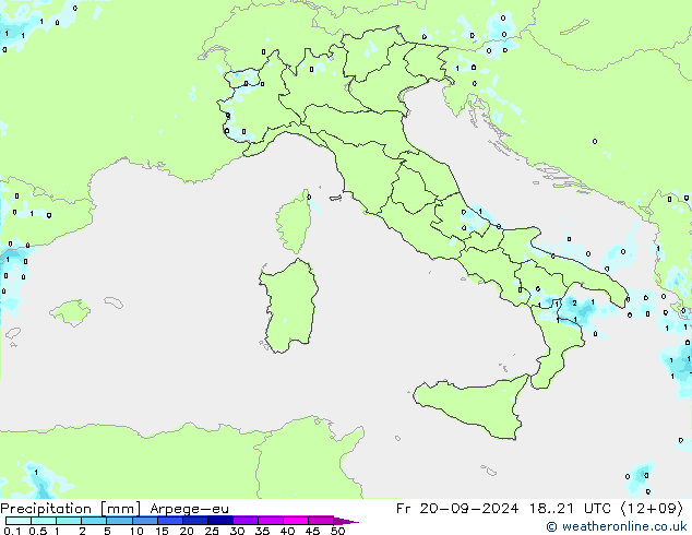 осадки Arpege-eu пт 20.09.2024 21 UTC