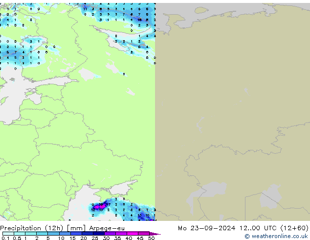 Nied. akkumuliert (12Std) Arpege-eu Mo 23.09.2024 00 UTC