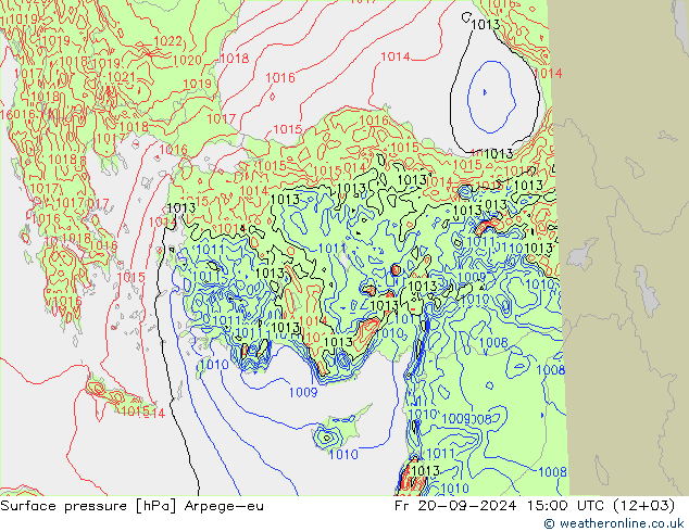 Surface pressure Arpege-eu Fr 20.09.2024 15 UTC