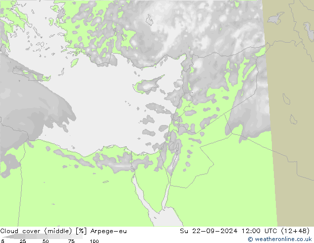 Nuages (moyen) Arpege-eu dim 22.09.2024 12 UTC