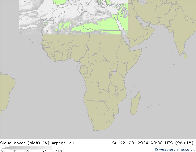 Bewolking (Hoog) Arpege-eu zo 22.09.2024 00 UTC