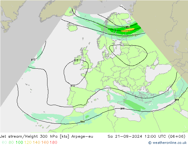 高速氣流 Arpege-eu 星期六 21.09.2024 12 UTC