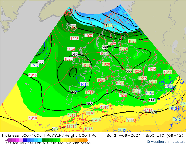 Thck 500-1000hPa Arpege-eu 星期六 21.09.2024 18 UTC