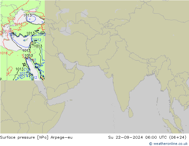 地面气压 Arpege-eu 星期日 22.09.2024 06 UTC