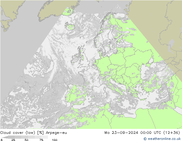 Wolken (tief) Arpege-eu Mo 23.09.2024 00 UTC