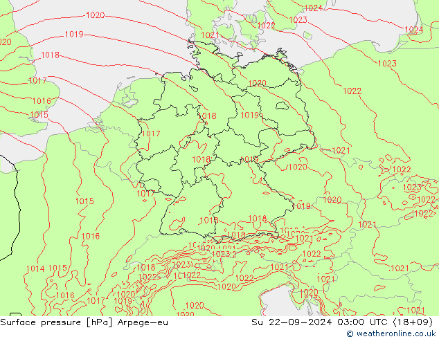 Luchtdruk (Grond) Arpege-eu zo 22.09.2024 03 UTC