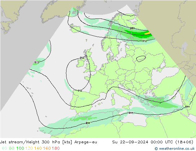 高速氣流 Arpege-eu 星期日 22.09.2024 00 UTC