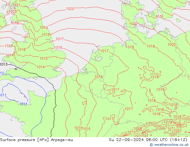 Bodendruck Arpege-eu So 22.09.2024 06 UTC