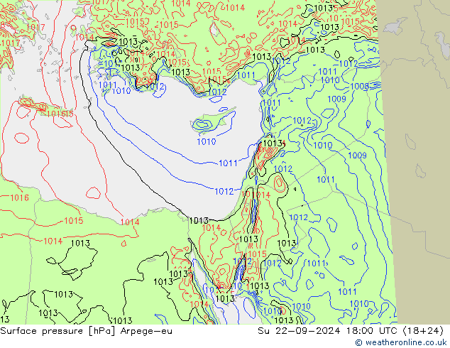 Bodendruck Arpege-eu So 22.09.2024 18 UTC