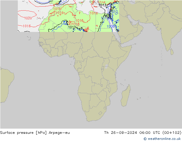 pressão do solo Arpege-eu Qui 26.09.2024 06 UTC