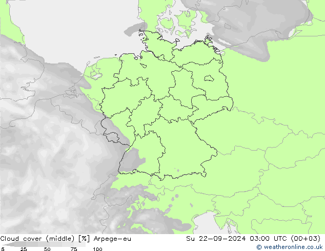 Bewolking (Middelb.) Arpege-eu zo 22.09.2024 03 UTC