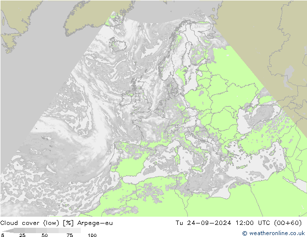 Wolken (tief) Arpege-eu Di 24.09.2024 12 UTC