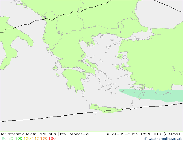 Jet stream Arpege-eu Ter 24.09.2024 18 UTC