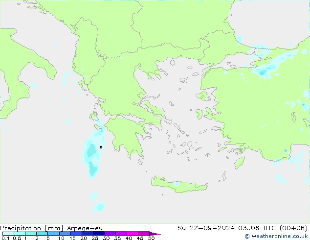 Niederschlag Arpege-eu So 22.09.2024 06 UTC