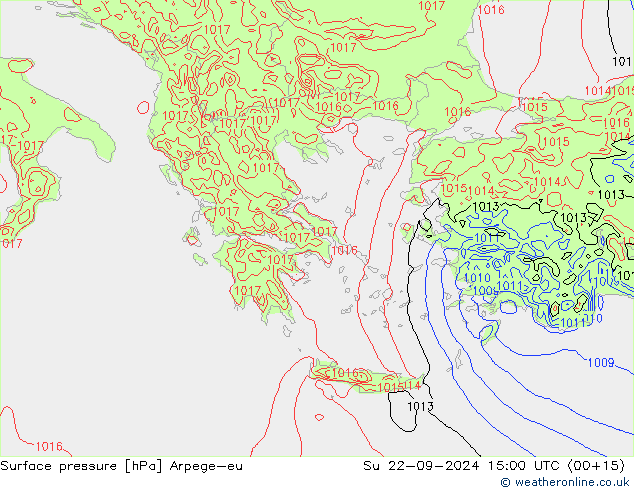 Luchtdruk (Grond) Arpege-eu zo 22.09.2024 15 UTC