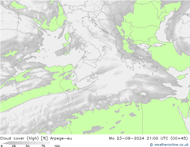 облака (средний) Arpege-eu пн 23.09.2024 21 UTC