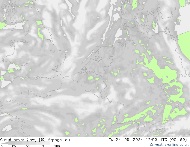 云 (低) Arpege-eu 星期二 24.09.2024 12 UTC