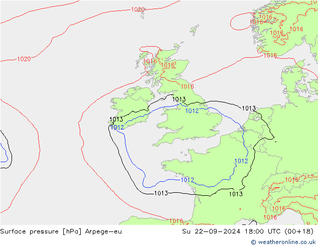 Luchtdruk (Grond) Arpege-eu zo 22.09.2024 18 UTC