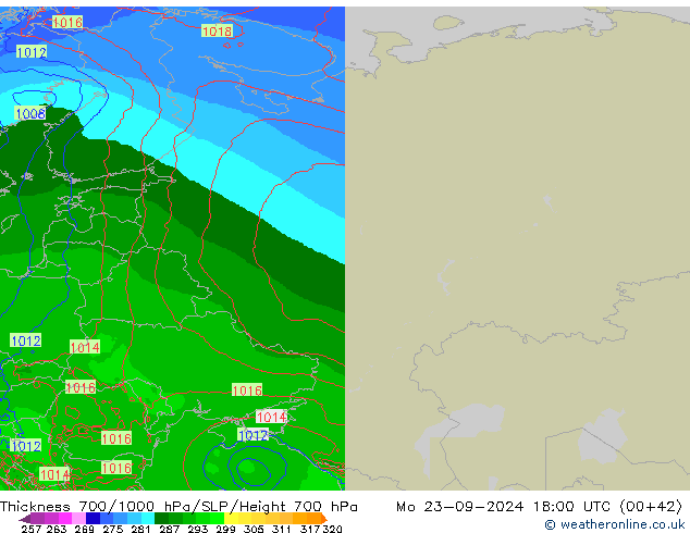 Dikte700-1000 hPa Arpege-eu ma 23.09.2024 18 UTC