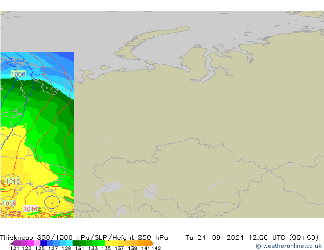 Thck 850-1000 hPa Arpege-eu Út 24.09.2024 12 UTC