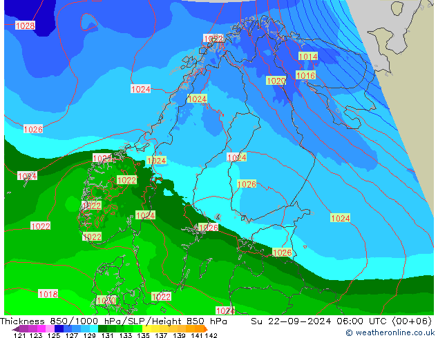 Thck 850-1000 hPa Arpege-eu Ne 22.09.2024 06 UTC