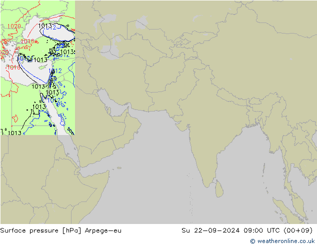 Luchtdruk (Grond) Arpege-eu zo 22.09.2024 09 UTC