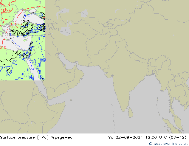 приземное давление Arpege-eu Вс 22.09.2024 12 UTC