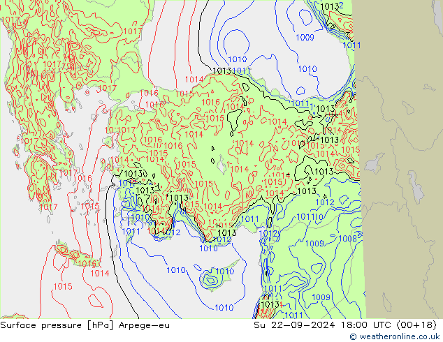 Bodendruck Arpege-eu So 22.09.2024 18 UTC