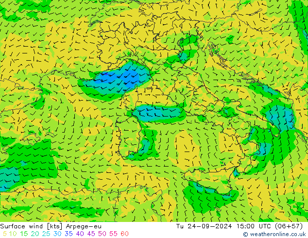 Bodenwind Arpege-eu Di 24.09.2024 15 UTC