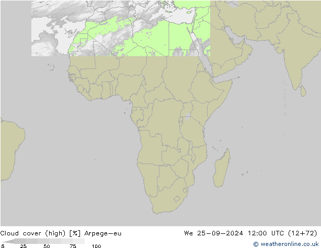 nuvens (high) Arpege-eu Qua 25.09.2024 12 UTC