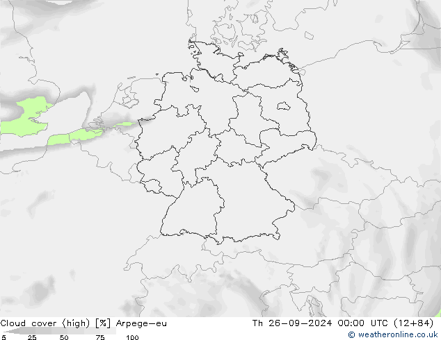 Nubes altas Arpege-eu jue 26.09.2024 00 UTC