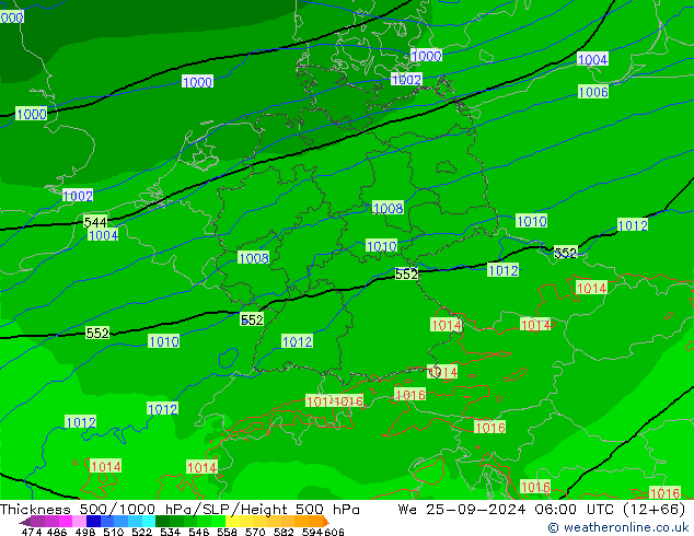 Thck 500-1000hPa Arpege-eu Qua 25.09.2024 06 UTC