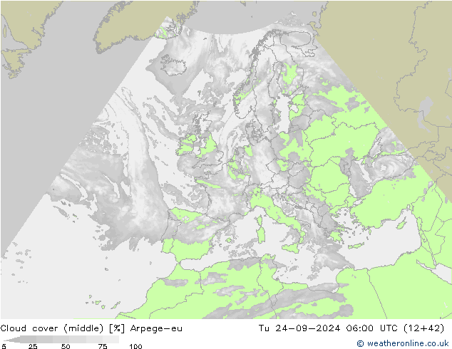 Bulutlar (orta) Arpege-eu Sa 24.09.2024 06 UTC