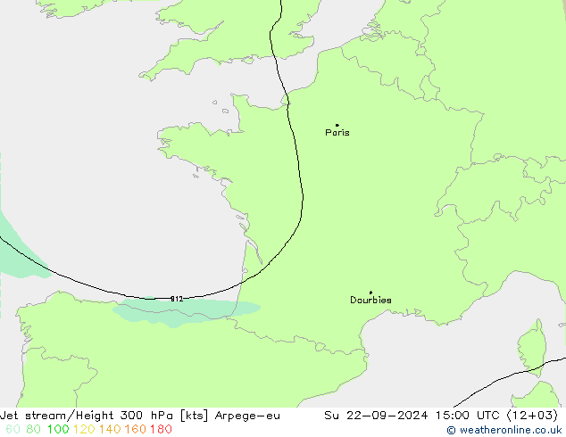 Corriente en chorro Arpege-eu dom 22.09.2024 15 UTC