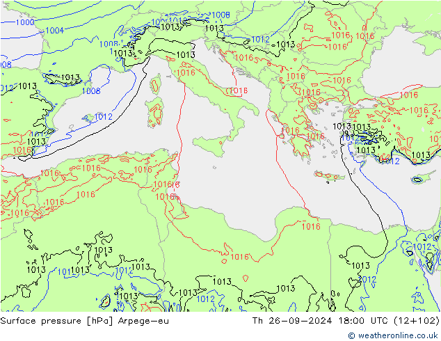 Bodendruck Arpege-eu Do 26.09.2024 18 UTC