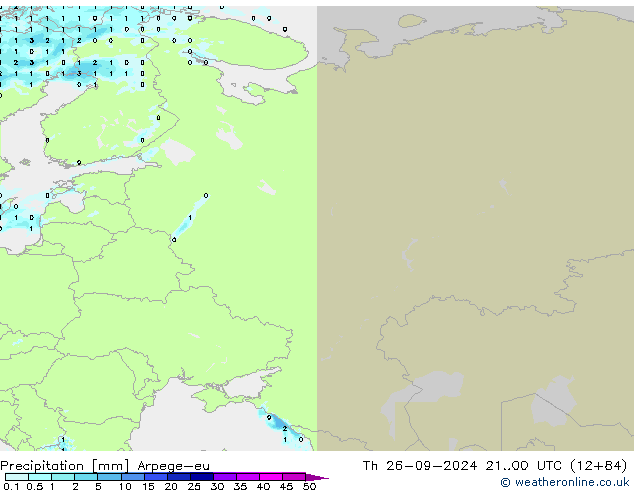 Precipitation Arpege-eu Th 26.09.2024 00 UTC