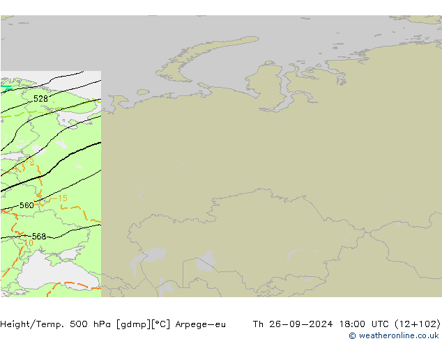 Height/Temp. 500 hPa Arpege-eu gio 26.09.2024 18 UTC