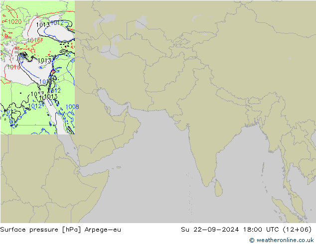 Pressione al suolo Arpege-eu dom 22.09.2024 18 UTC