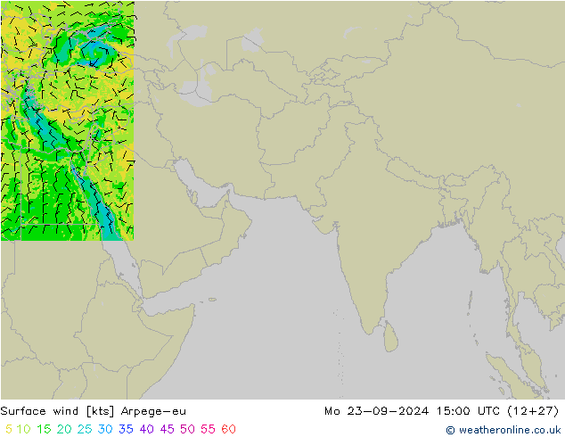 Surface wind Arpege-eu Mo 23.09.2024 15 UTC