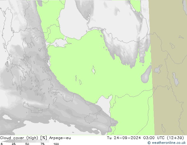 Wolken (hohe) Arpege-eu Di 24.09.2024 03 UTC