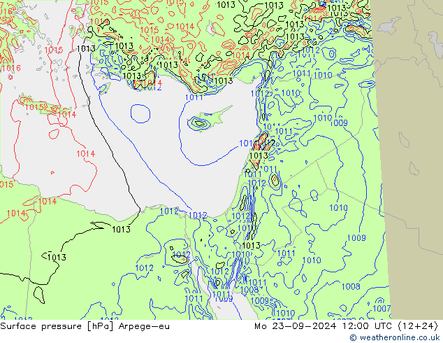 Presión superficial Arpege-eu lun 23.09.2024 12 UTC