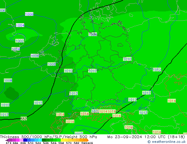 Thck 500-1000hPa Arpege-eu  23.09.2024 12 UTC