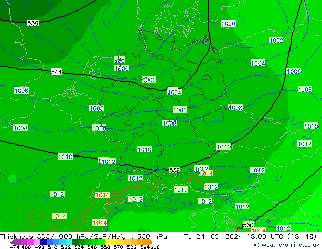 Thck 500-1000hPa Arpege-eu mar 24.09.2024 18 UTC