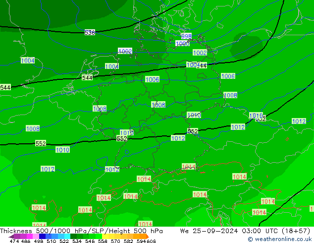 Thck 500-1000hPa Arpege-eu St 25.09.2024 03 UTC